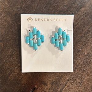 Kendra Scott Blue and Silver Geometric Earrings